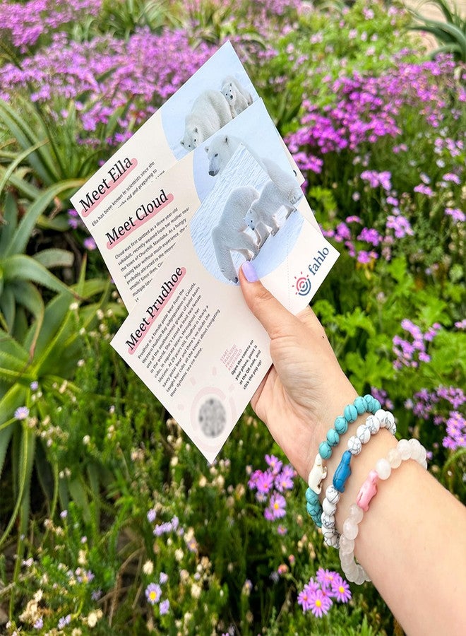 Fahlo Polar Bear Tracking Bracelet – Track a Real Polar Bear’s Journey – Supports Wildlife Conservation – Elastic, One Size Fits Most – on Interactive Mobile App Map – Unisex Conservation Gift (Northern Light Pink) - Image 3